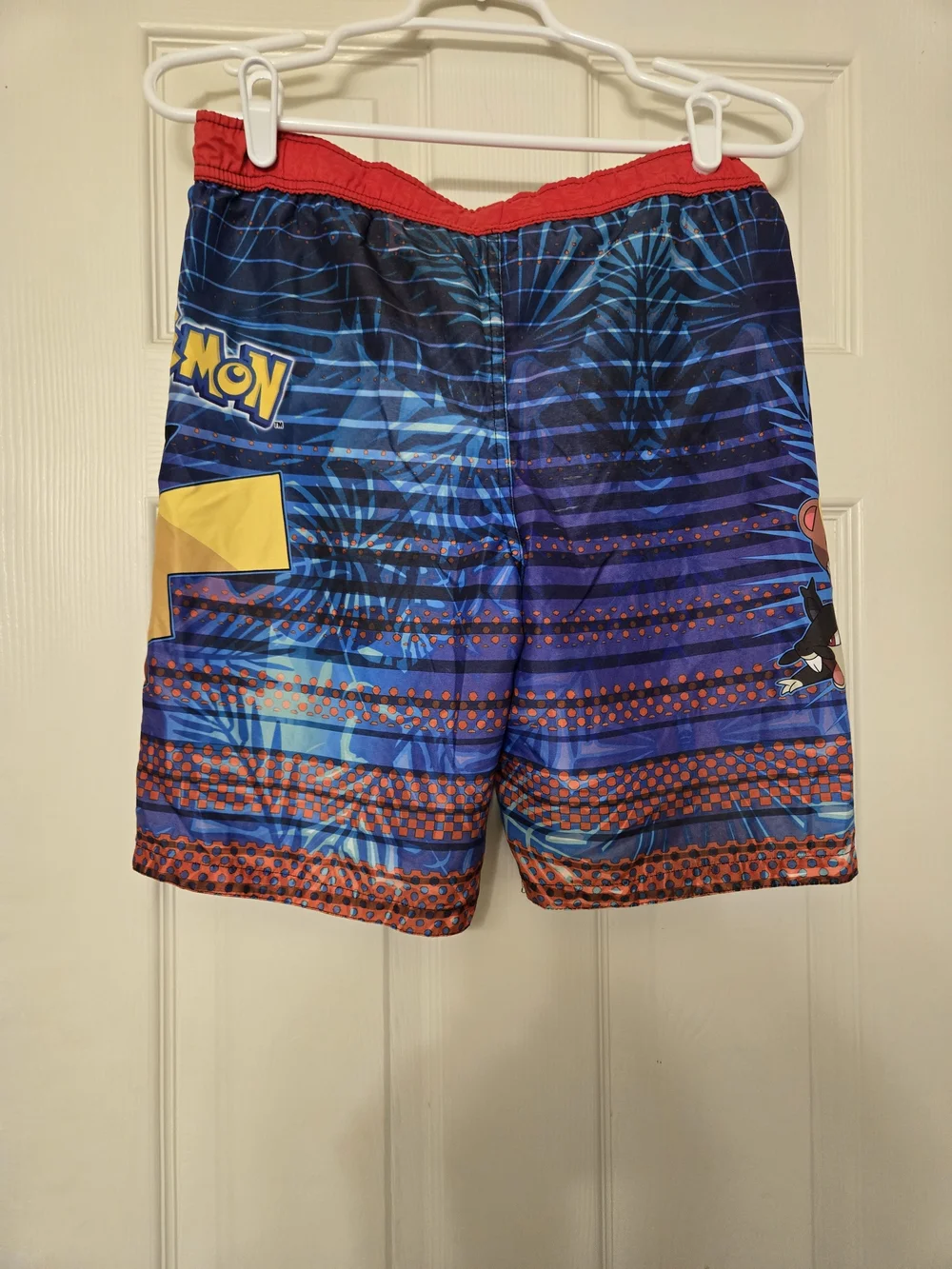 Pokemon Kids Swim Trunks - Blue, Red, Yellow 10/12 Size